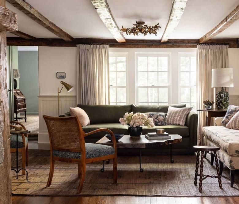 living room with gray and white walls