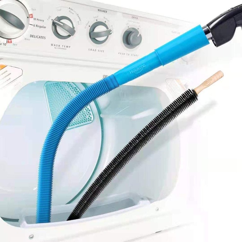 flexible dryer lint brush with vacuum attachment