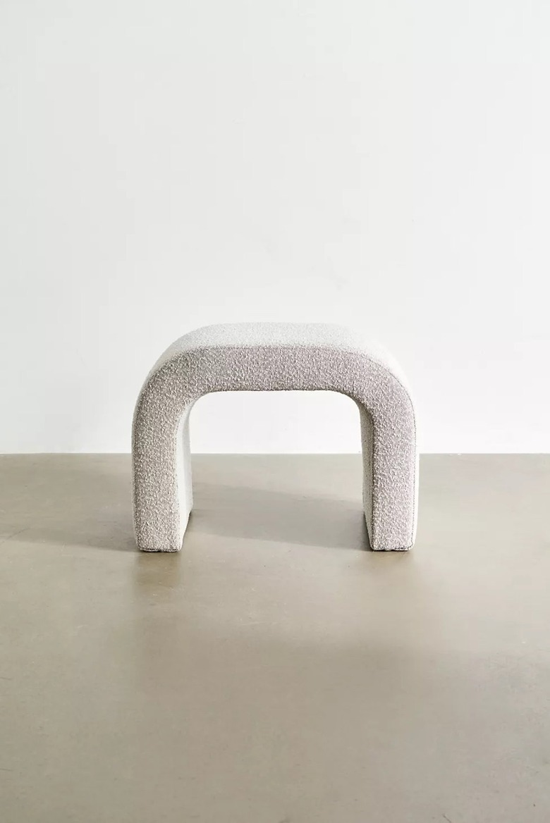 curved boucle stool