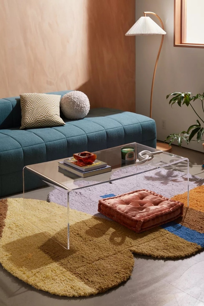 acrylic table in colorful room