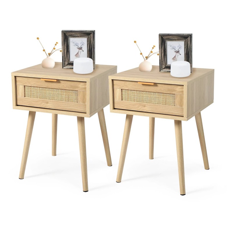 rattan nightstand set