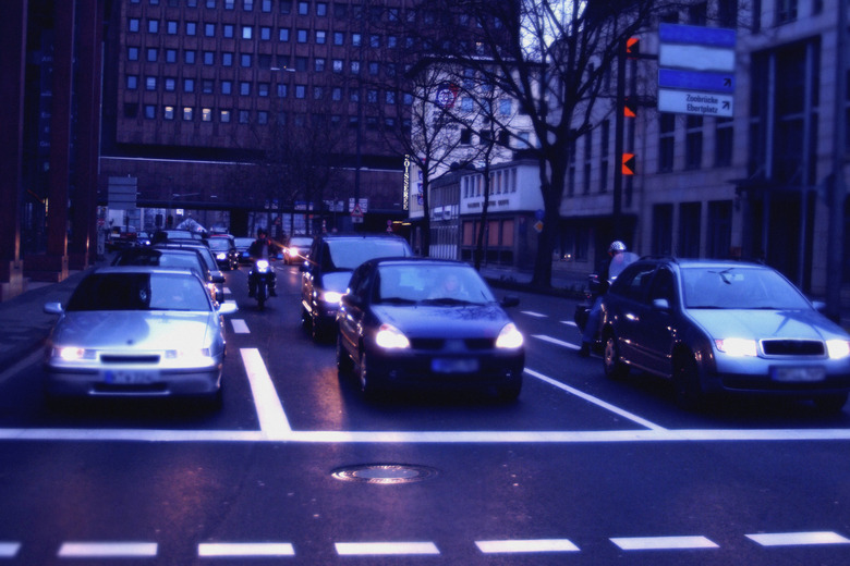 Traffic jam on a road