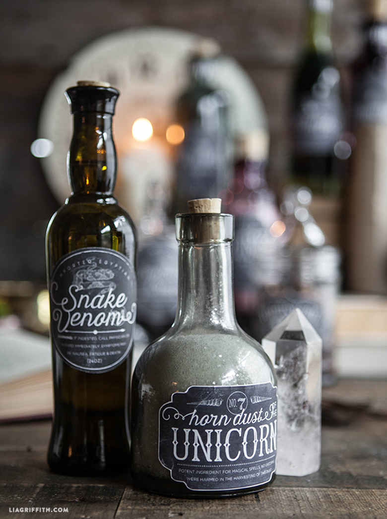 Jars covered in apothecary labels