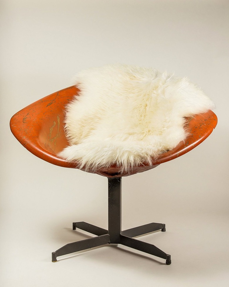 sheepskin throw on chair