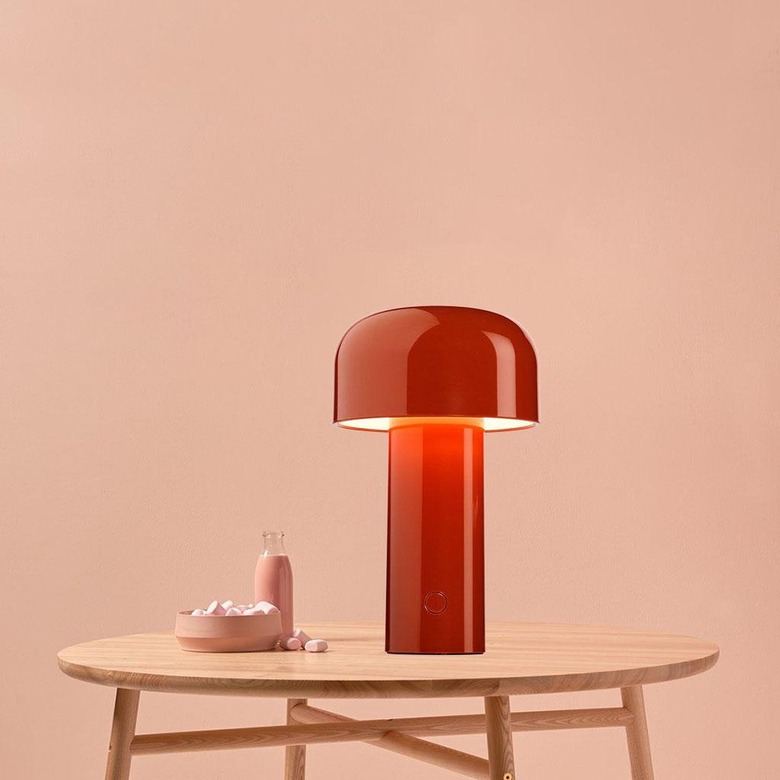 red mushroom lamp