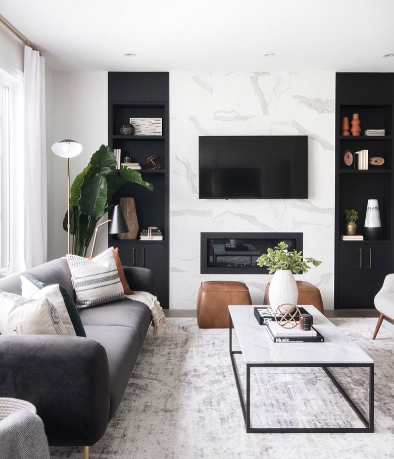 black-and-white living room idea