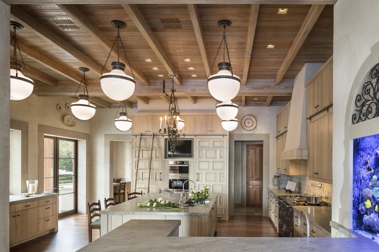 Craftsman kitchen with wood beams