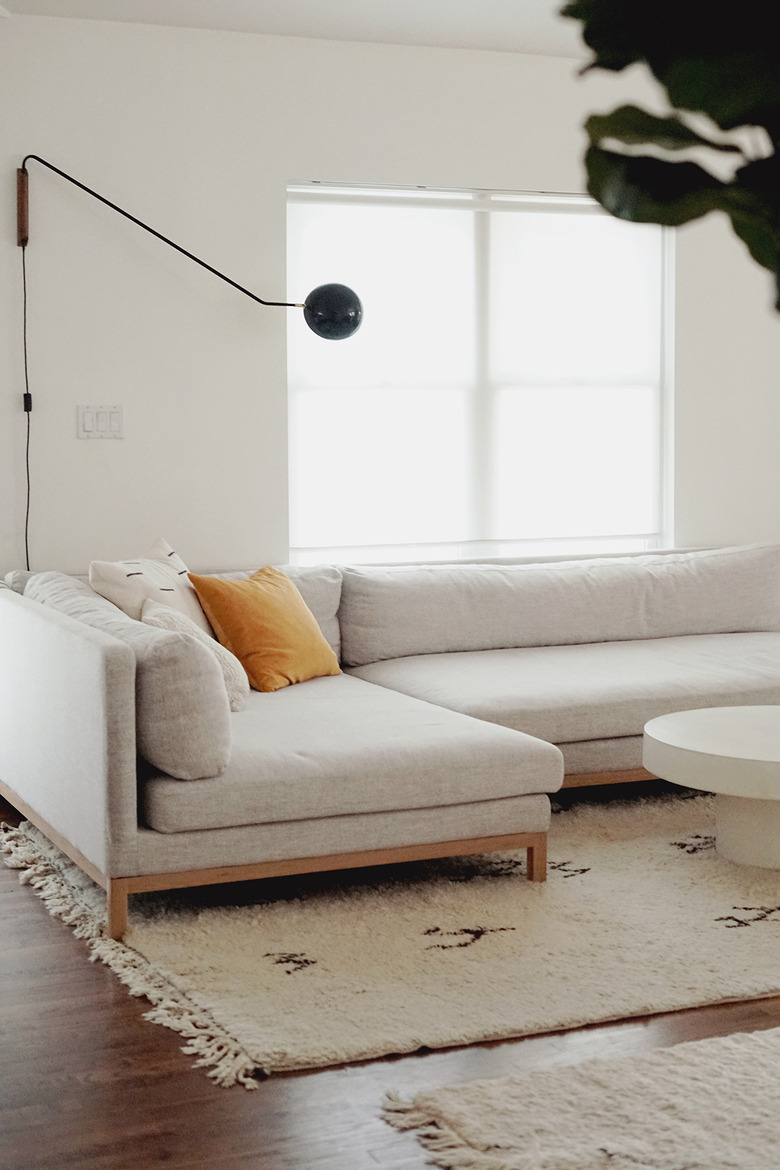 minimalist white living room