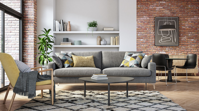 Modern living room interior - 3d render