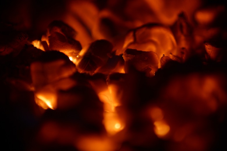 Glowing hot coals