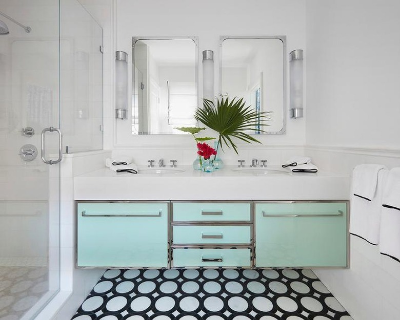 mint green retro bathroom vanity