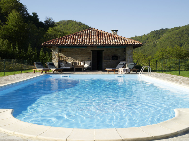 Pool and poolhouse