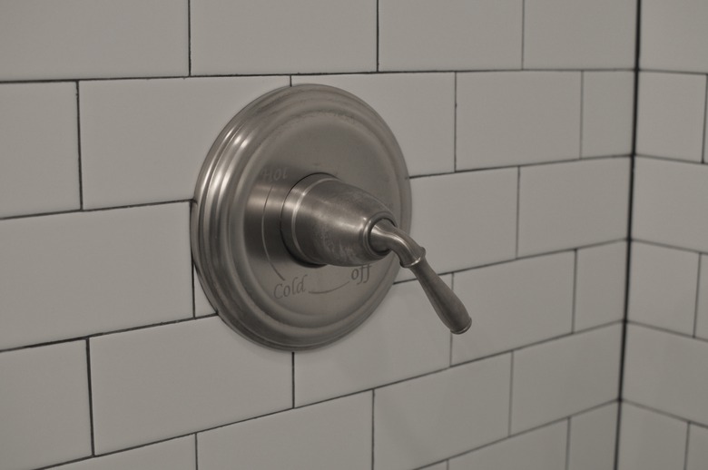 Close-up shower knob