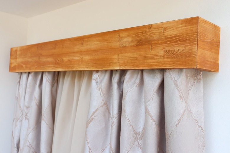 A close-up of a wood cornice