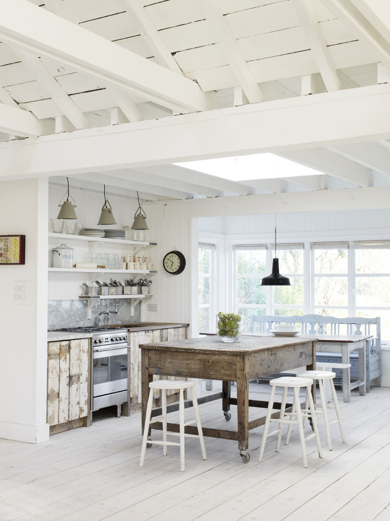 airy bright beach kitchen