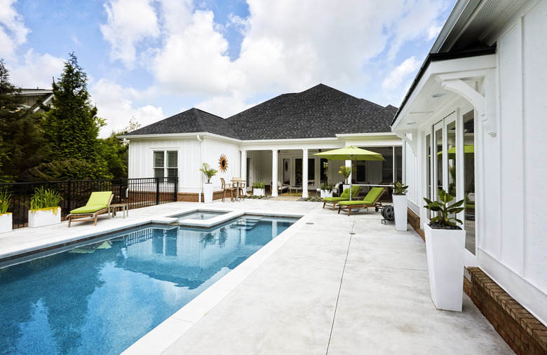 Pool with concrete patio