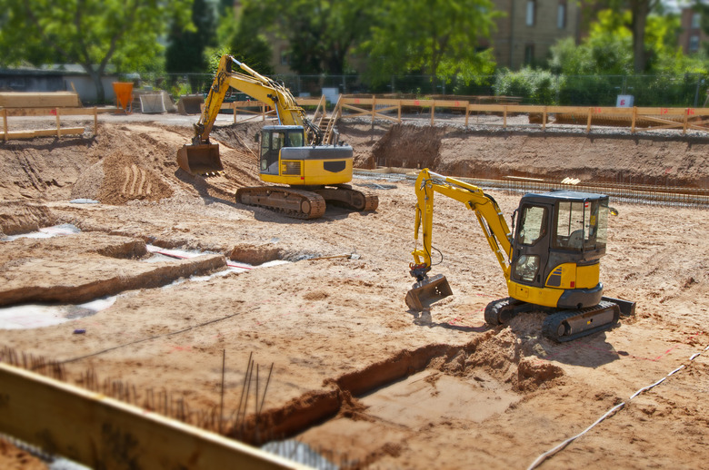 excavator at construction site