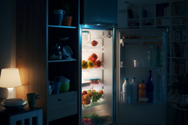 Open fridge in the kitchen