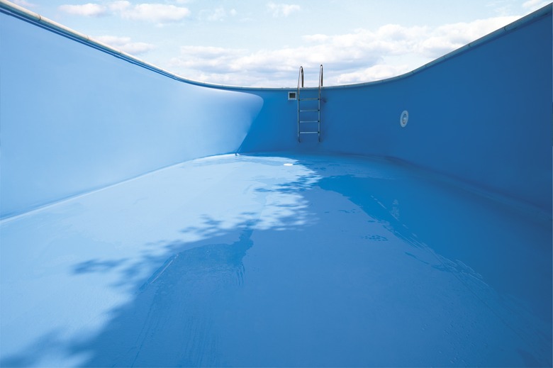 Empty swimming pool, close-up