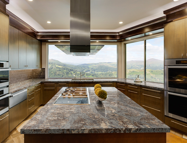 Quartz kitchen island