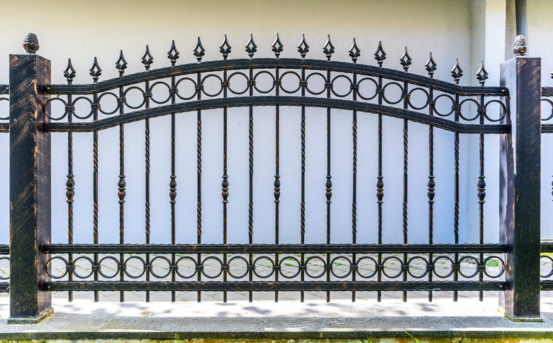 black wrought iron fence