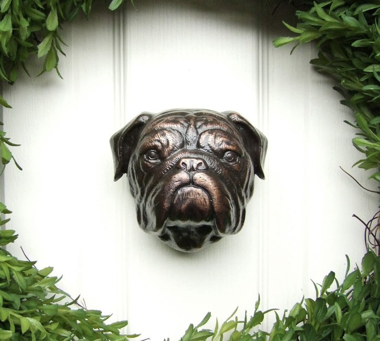 Bronze Bulldog Dog Knocker