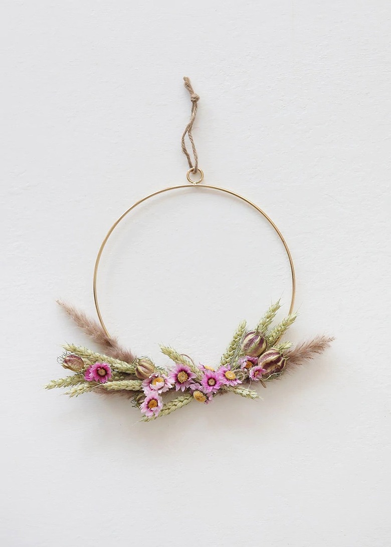 dried floral hanging arrangement