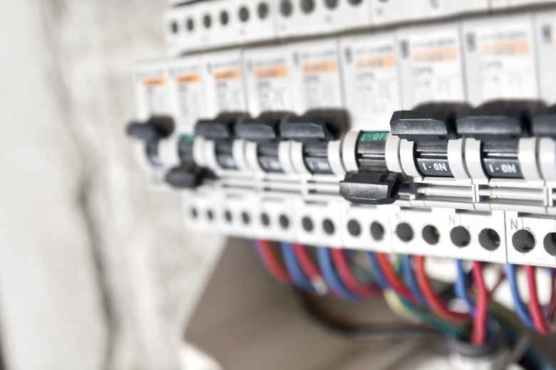 Circuit breaker installation close up