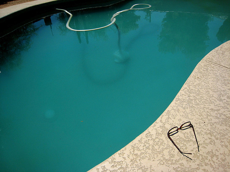 Murky pool water.