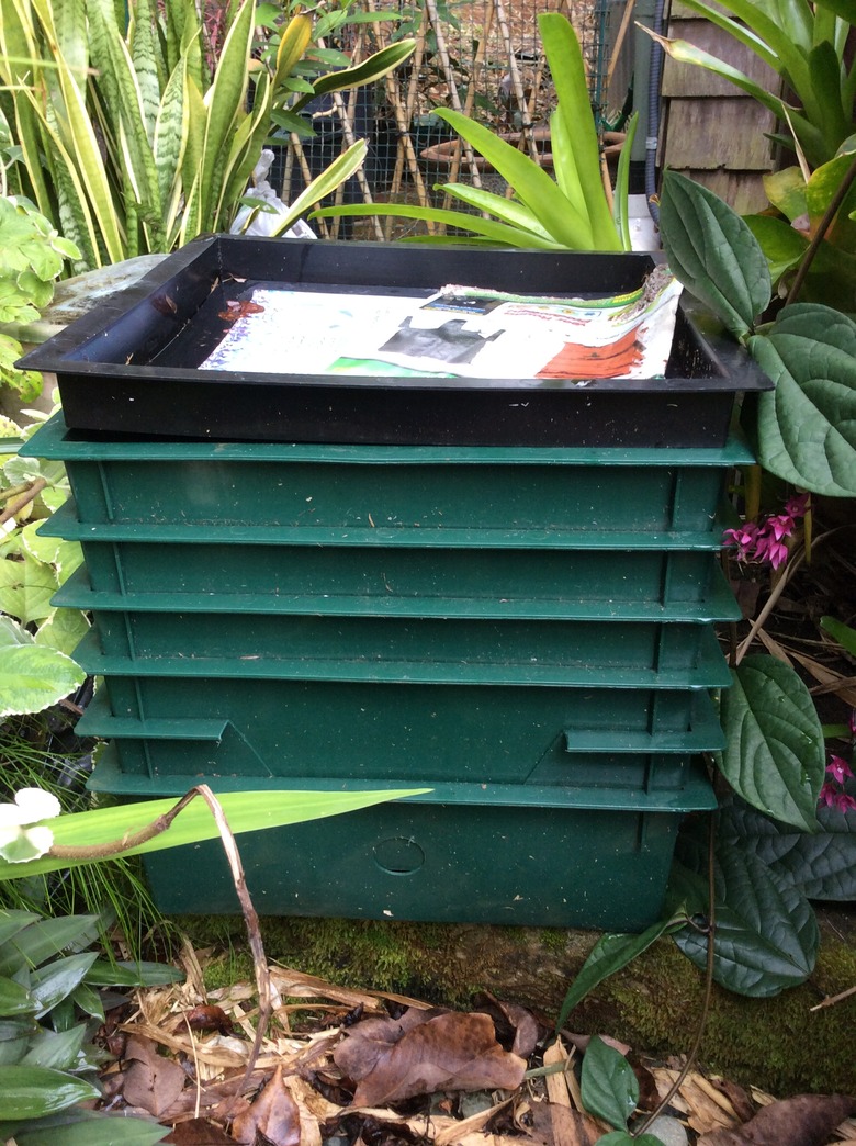 Worm composting bins.