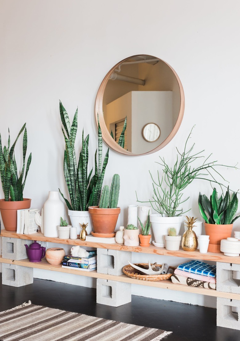 cinderblock console table