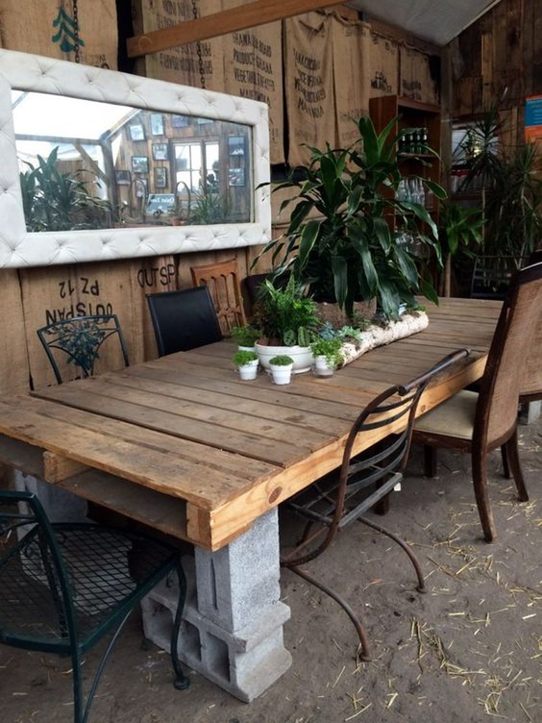 rustic cinderblock table