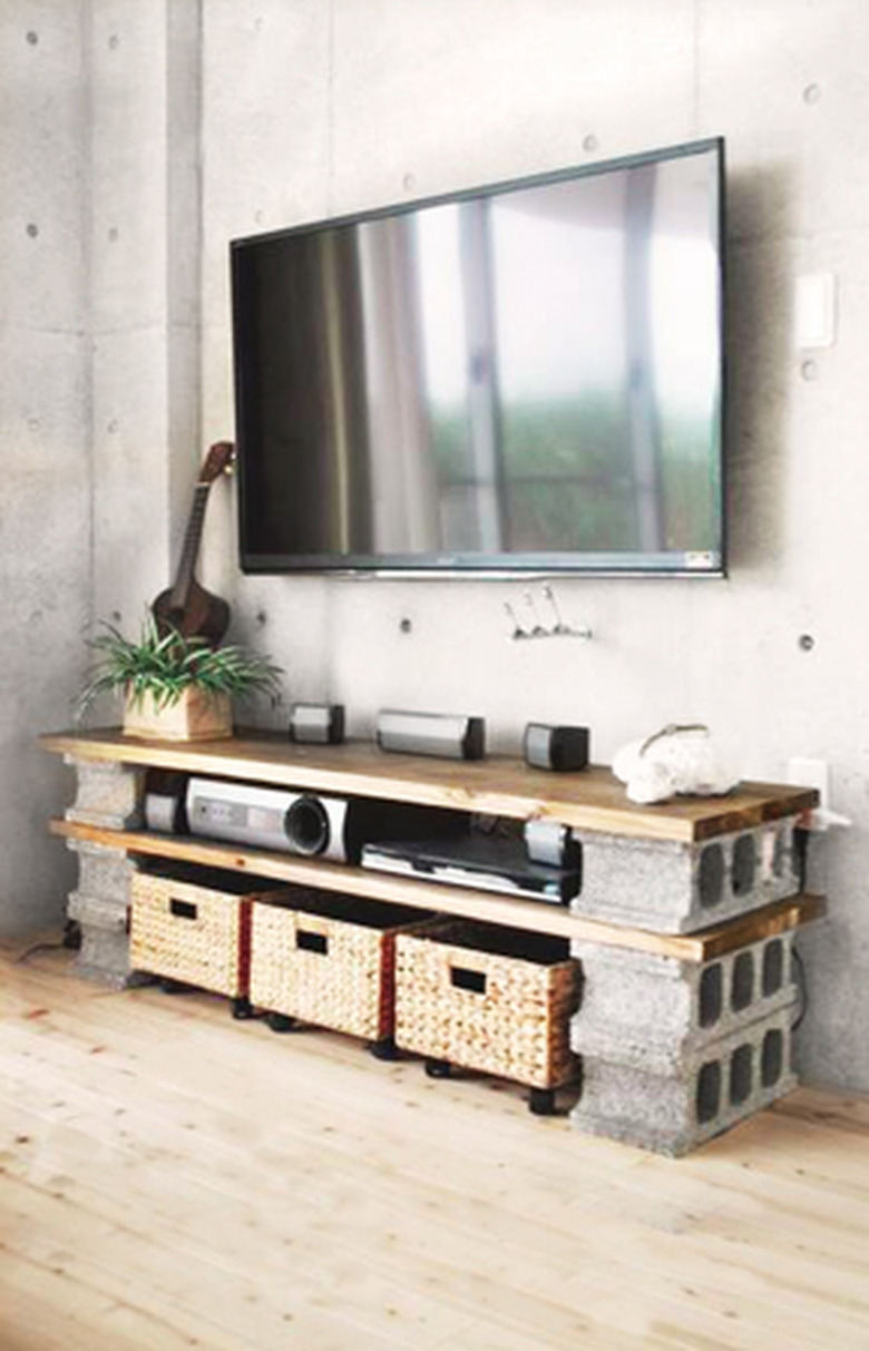 cinderblock tv cabinet