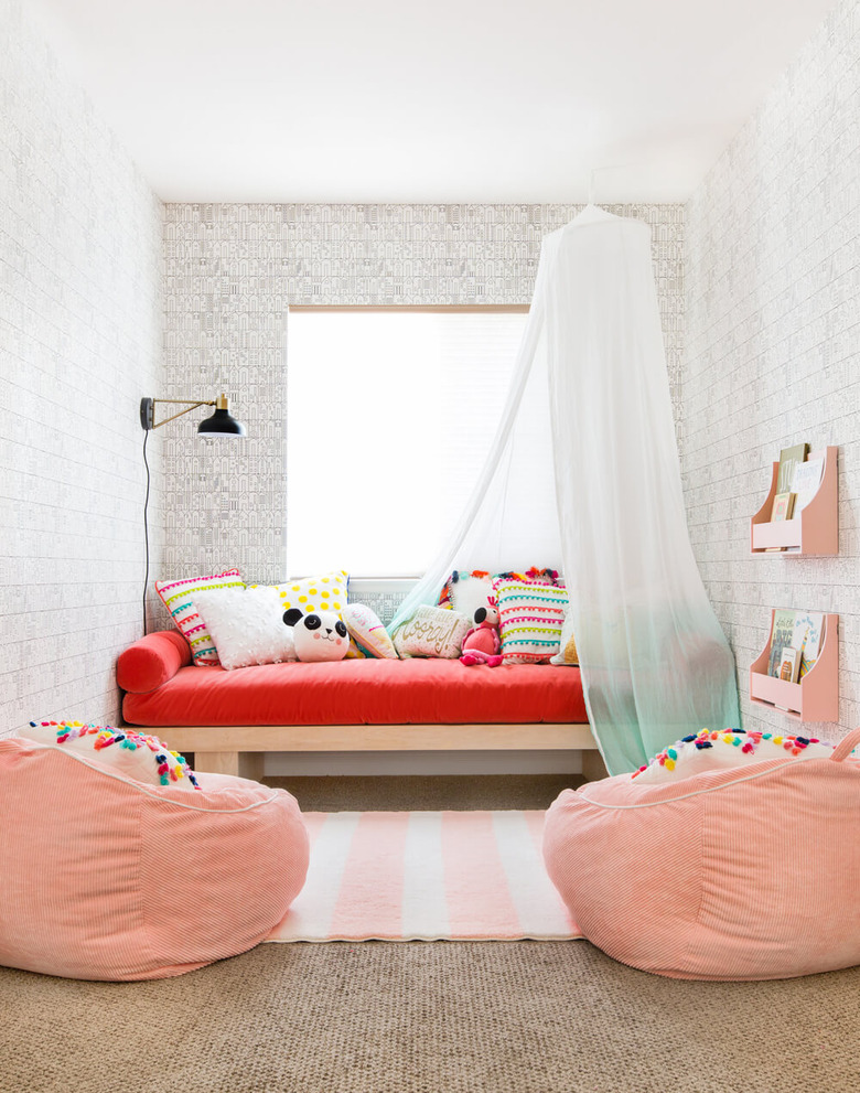 pink and red child's room