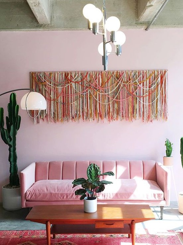 monochromatic pink room