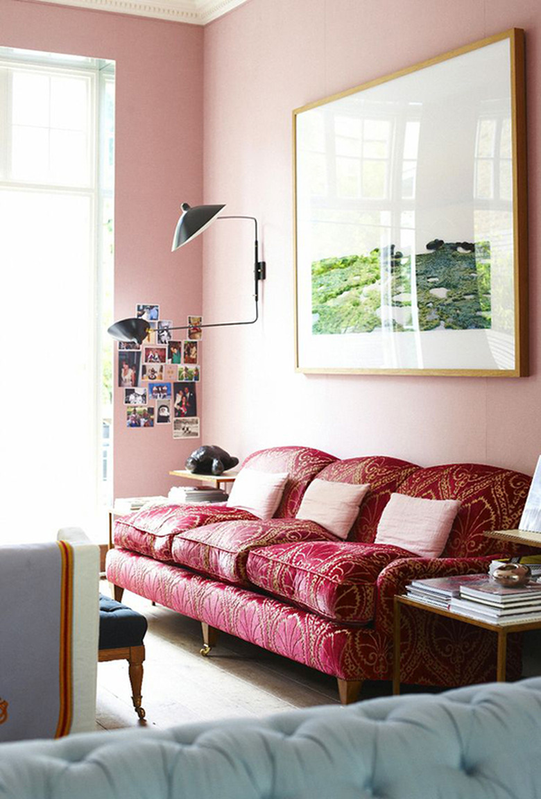 pink living room