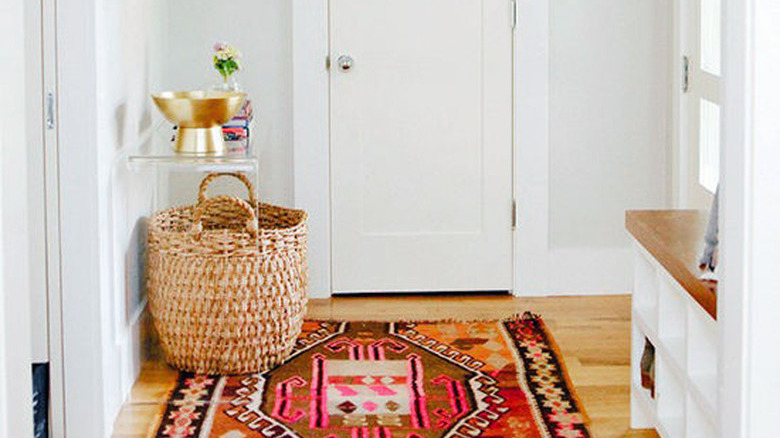 Colorful runner in hallway