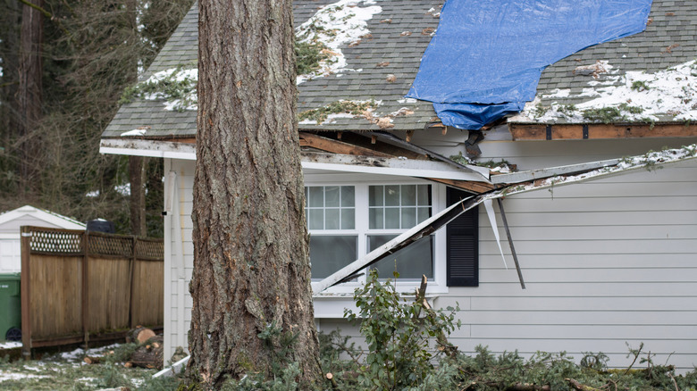 house damage after storm