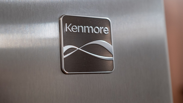 Kenmore logo on stainless steel