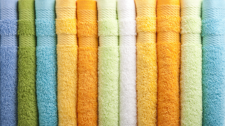 rainbow array  of towel colors