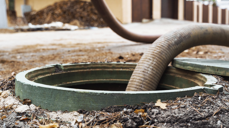 Pumping a septic tank