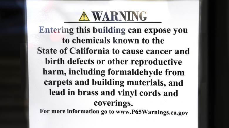 Proposition 65 warning sign