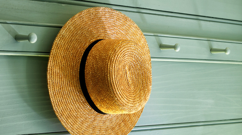 hat on Shaker peg rail