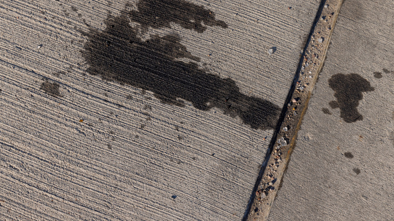 Oil stain on concrete