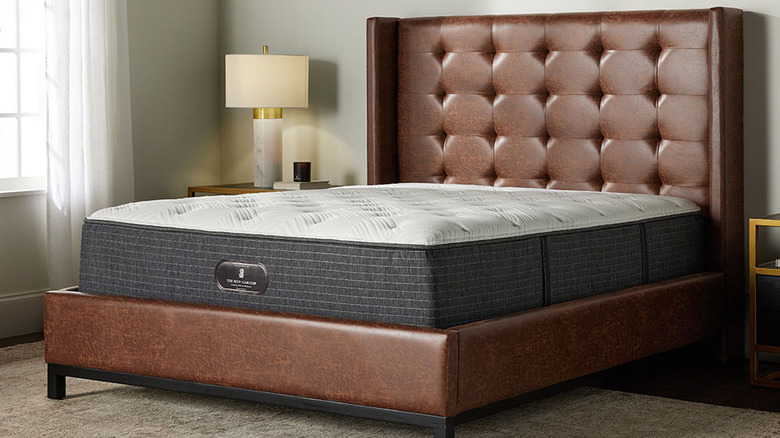 Ritz-Carlton mattress on a dark leather box spring