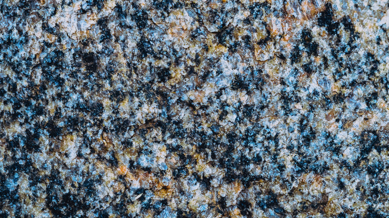 Up-close image of Blue Pearl granite