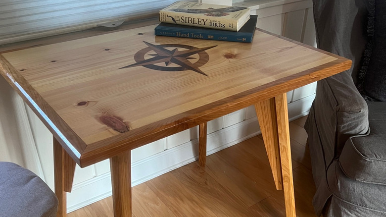 tabletop with cherry and pine