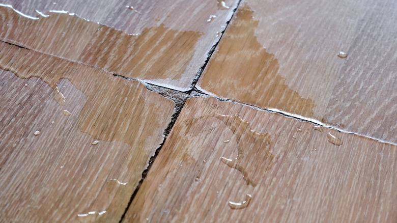 Water intrusion damages flooring