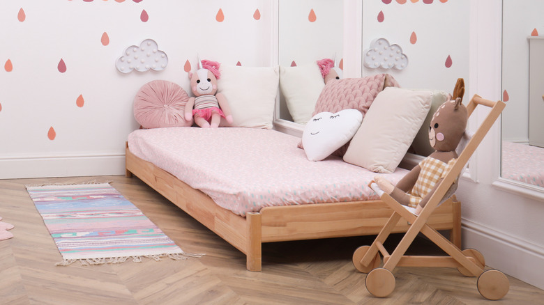 A Montessori-style sleeping area with minimal distractions