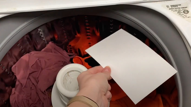 Laundry detergent sheet in washer